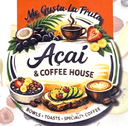 Logo Me Gusta la Fruta · Açaí & Coffee House